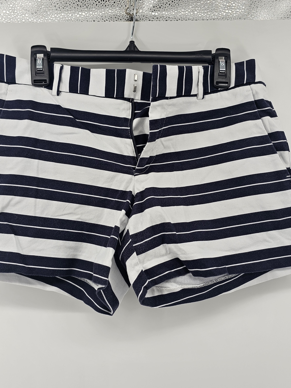 Banana Republic Navy Blue & White Striped Chino Shorts‎ Size 6